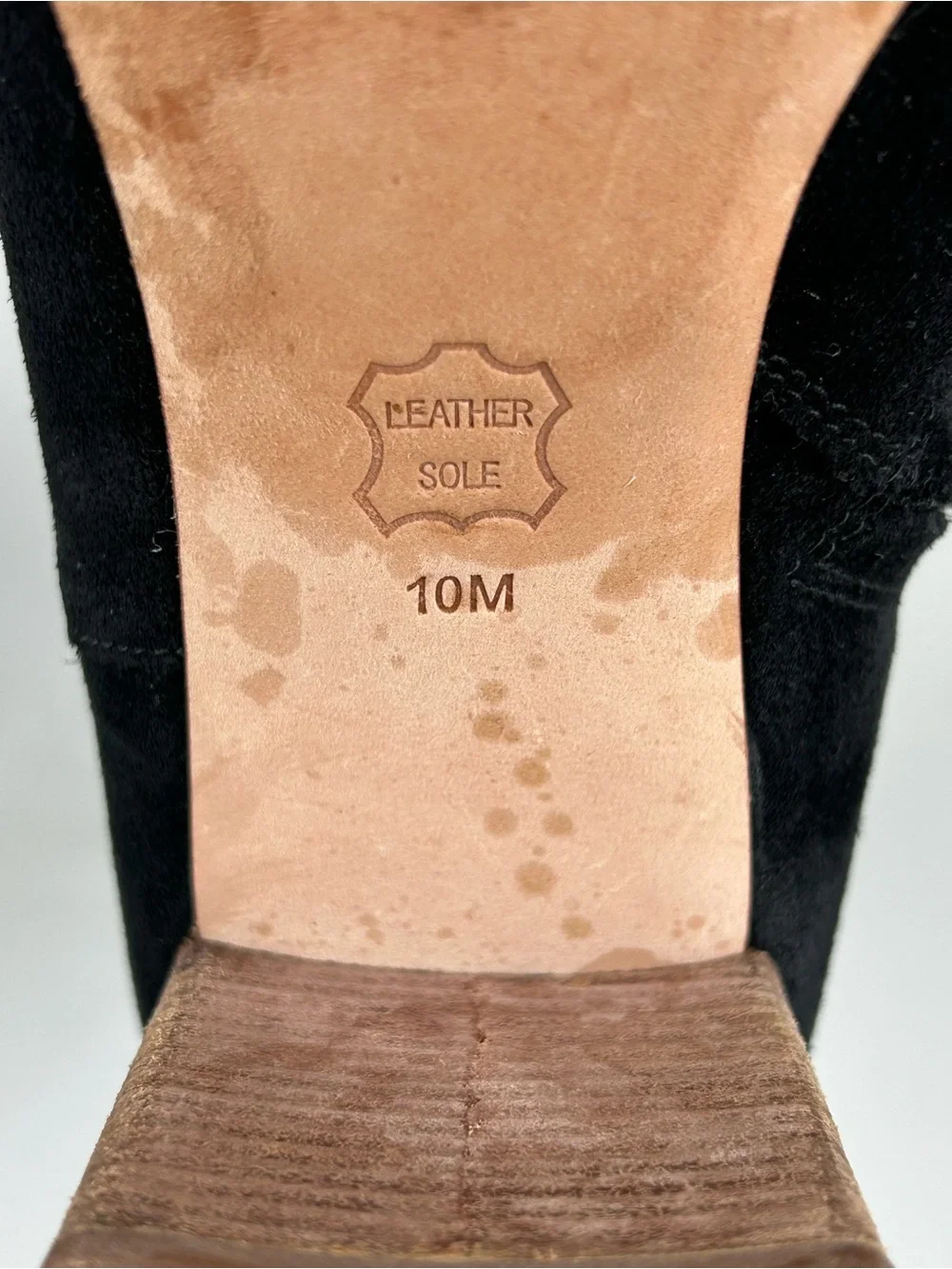 Tory Burch Brooke Black Suede Ankle Boots with Wood Block Heel Size 10